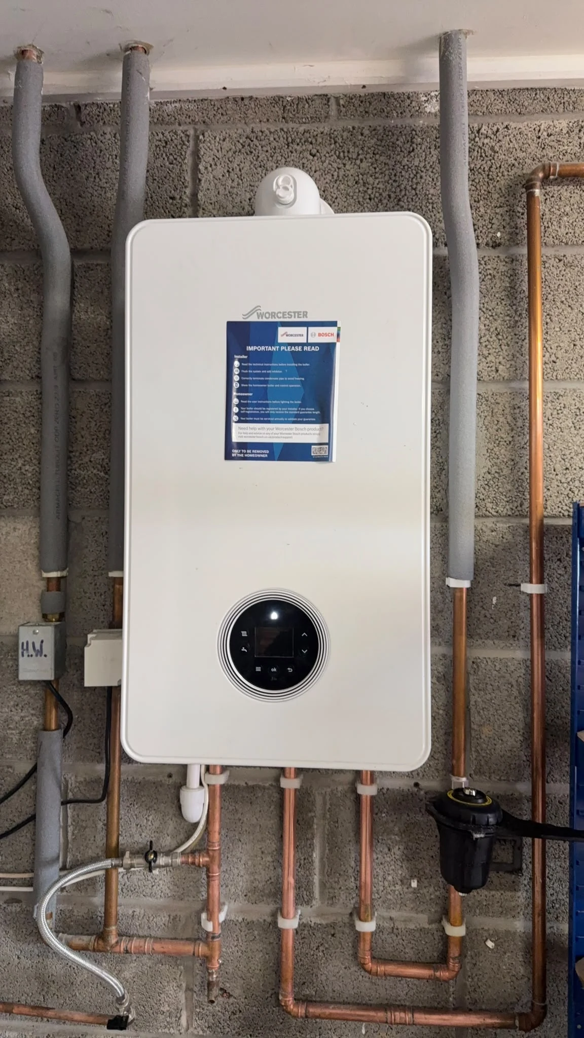 Worcester boiler installation