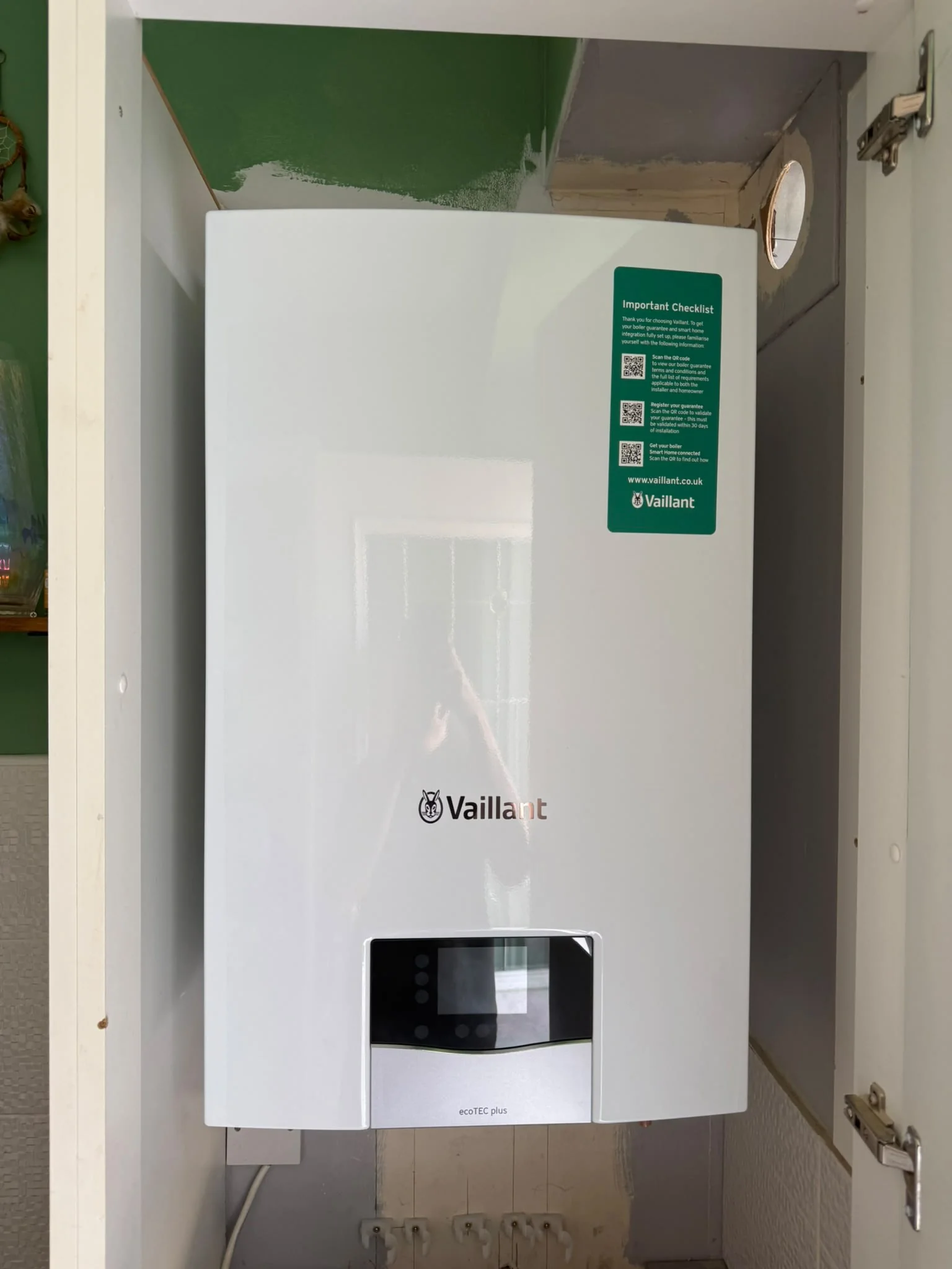 Vaillant gas boiler installation
